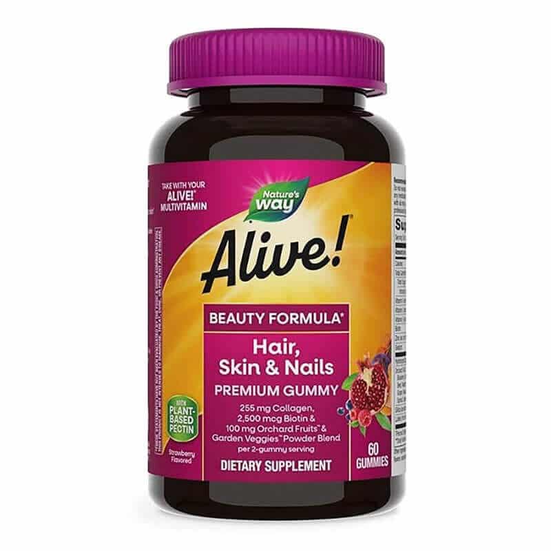 Alive! Hair Skin & Nails Multivitamin Gummy Premium Formula Alive - 60 ...