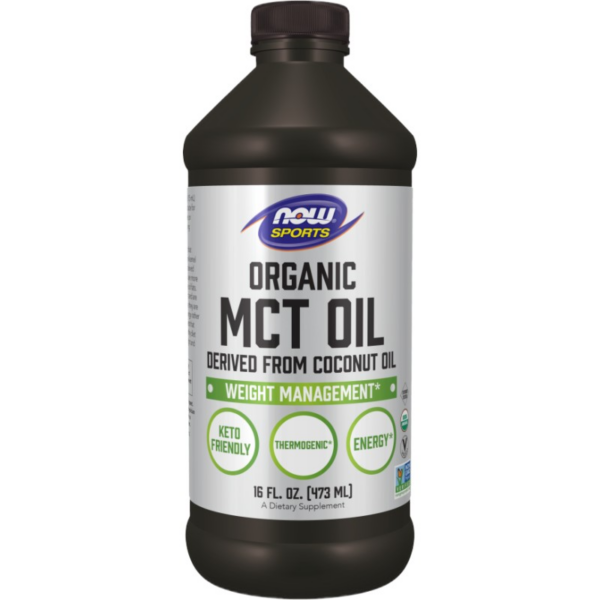 MCT Oil | 100% Certified Organic NOW Foods - 473 мл, 32 Дози MCT Oil | 100% Certified Organic NOW Foods - 473 мл, 32 Дози