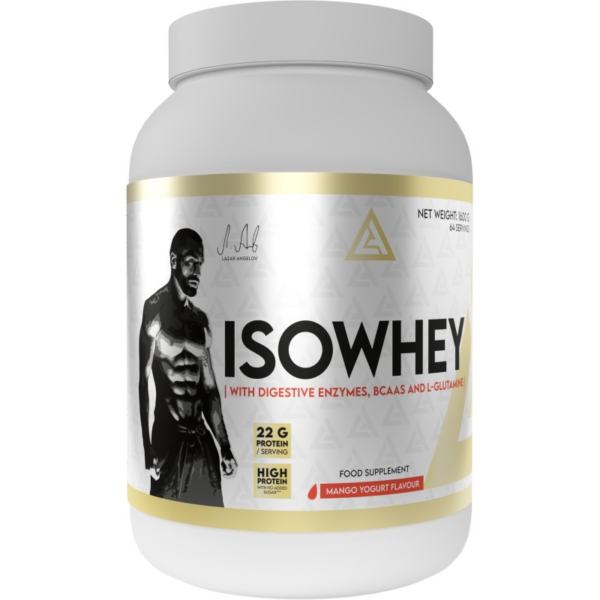 IsoWhey | Whey Protein Isolate with Digestive Enzymes, BCAA & Glutamine Lazar Angelov Nutrition - 1600 грама, 64 Дози IsoWhey | Whey Protein Isolate with Digestive Enzymes, BCAA & Glutamine Lazar Angelov Nutrition - 1600 грама, 64 Дози