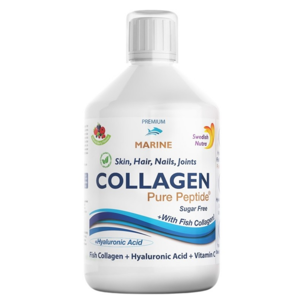 Fish Collagen 10 000 mg | with Hyaluronic Acid + Vitamin C Swedish Nutra - 500 мл, 20 Дози Fish Collagen 10 000 mg | with Hyaluronic Acid + Vitamin C Swedish Nutra - 500 мл, 20 Дози