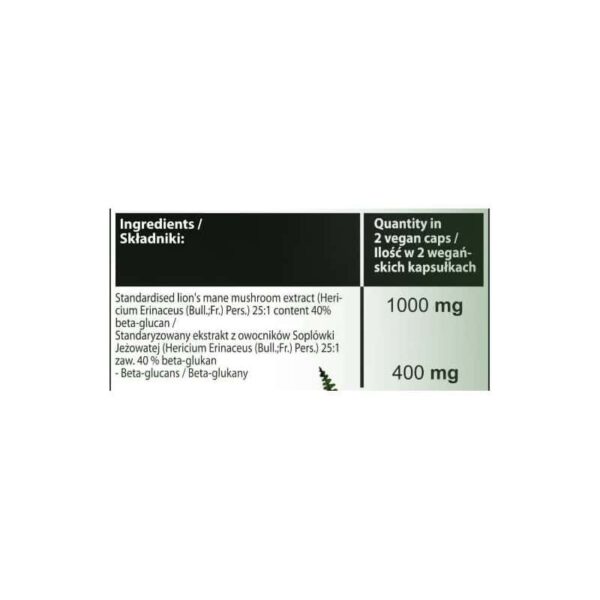 Lion's Mane | 40% Beta-Glucans Hero.Lab - 60 капсули, 30 Дози снимка 1 - HealthMall