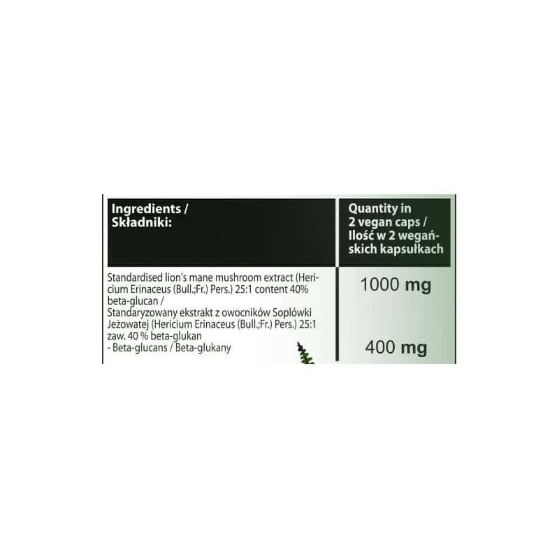 Lion's Mane | 40% Beta-Glucans Hero.Lab - 60 капсули, 30 Дози снимка 1 - HealthMall