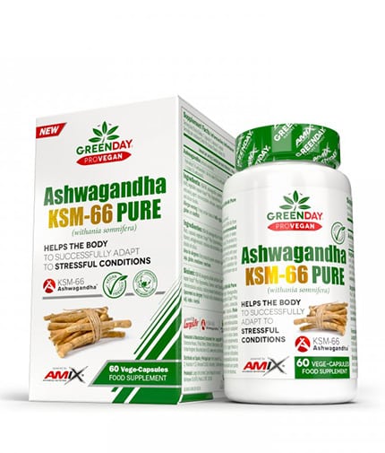 AMIX GreenDay ProVegan Ashwagandha KSM-66 Pure / 60 Vcaps AMIX GreenDay ProVegan Ashwagandha KSM-66 Pure / 60 Vcaps