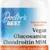 Vegan Glucosamine & Chondroitin & MSM Doctor's Best - 120 капсули, 30 Дози Vegan Glucosamine & Chondroitin & MSM Doctor's Best - 120 капсули, 30 Дози