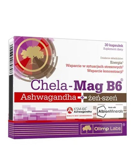 OLIMP Chela-Mag B6 Ashwagandha + Ginseng / 30 Caps OLIMP Chela-Mag B6 Ashwagandha + Ginseng / 30 Caps