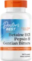 BEST Betaine HCL 650 mg / with Pepsin & Gentian Bitters Doctor's Best - 360 капсули, 360 Дози BEST Betaine HCL 650 mg / with Pepsin & Gentian Bitters Doctor's Best - 360 капсули, 360 Дози