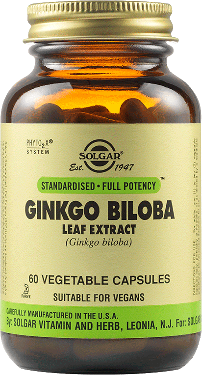 Ginkgo Biloba Leaf Extract Solgar - 60 капсули, 60 Дози Ginkgo Biloba Leaf Extract Solgar - 60 капсули, 60 Дози