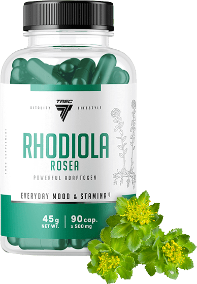 Rhodiola Rosea 500 mg | 100 mg Root Extract Trec Nutrition - 90 капсули, 90 Дози Rhodiola Rosea 500 mg | 100 mg Root Extract Trec Nutrition - 90 капсули, 90 Дози